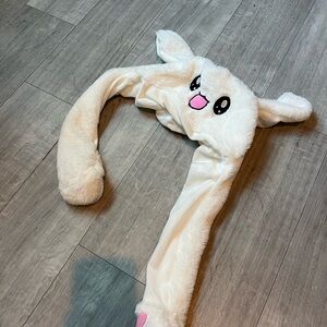 Cute Cream Bunny Hat with Ears